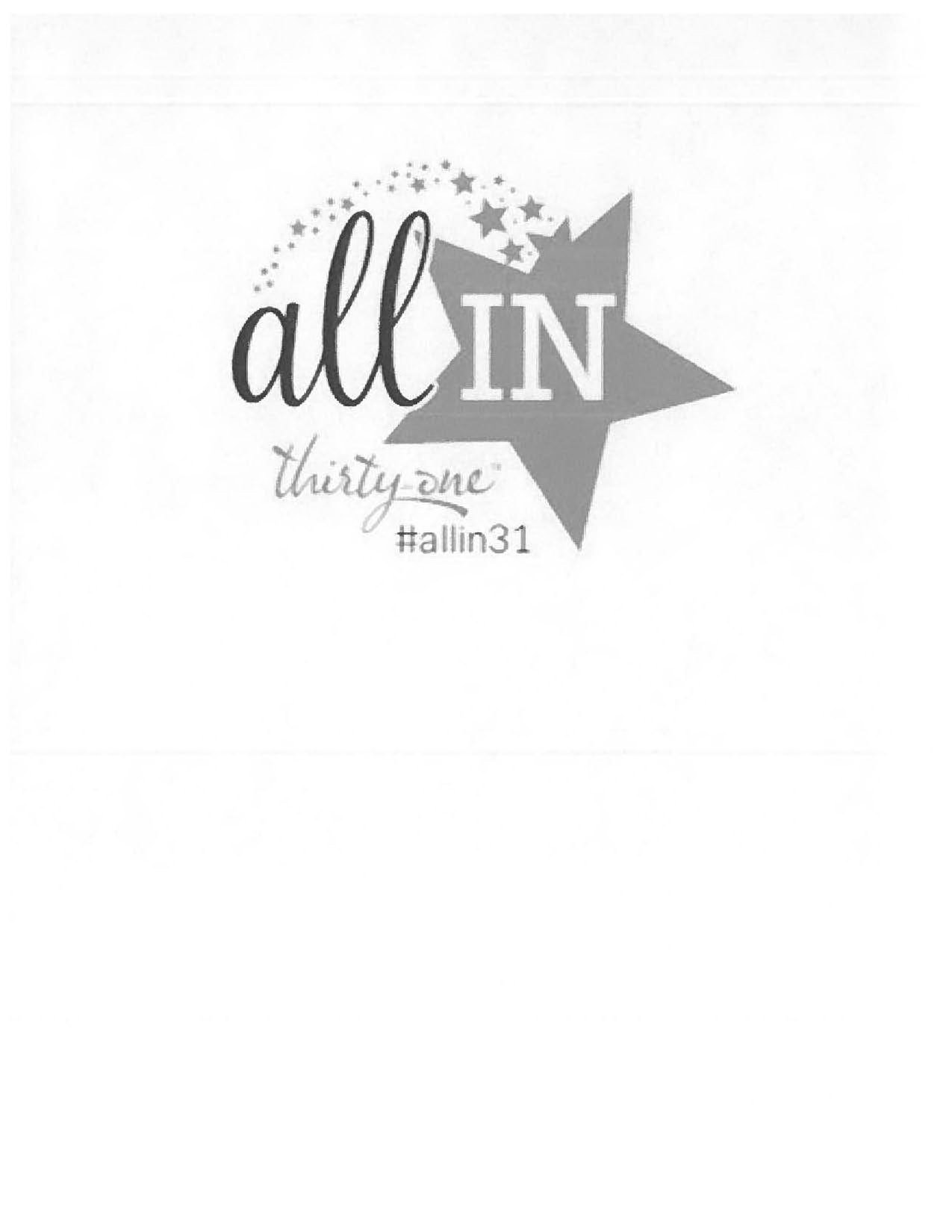 Trademark Logo ALL IN THIRTY-ONE #ALLIN31