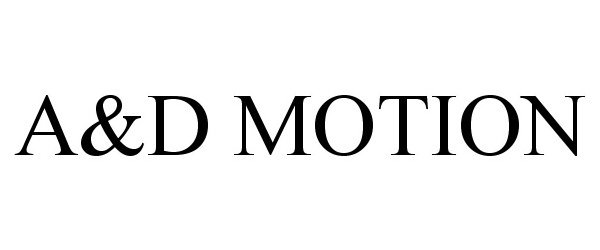 Trademark Logo A&D MOTION