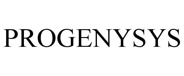 Trademark Logo PROGENYSYS