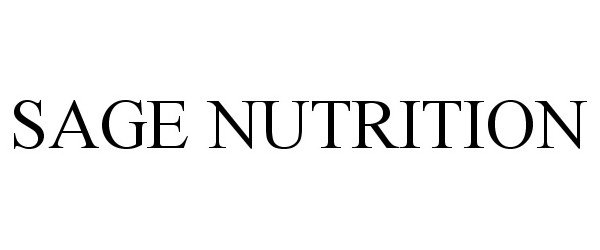 Trademark Logo SAGE NUTRITION