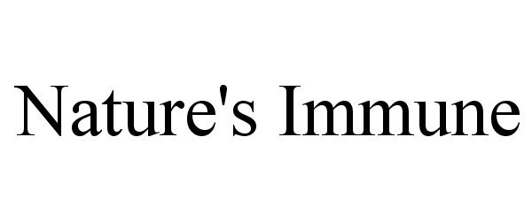 Trademark Logo NATURE'S IMMUNE
