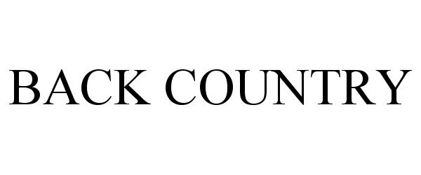 Trademark Logo BACK COUNTRY