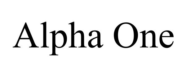 Trademark Logo ALPHA ONE