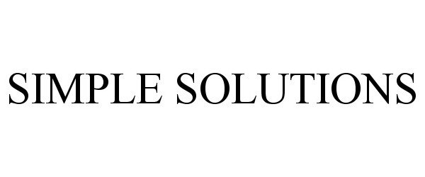 Trademark Logo SIMPLE SOLUTIONS