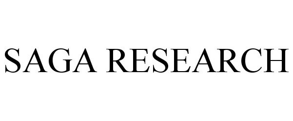 Trademark Logo SAGA RESEARCH
