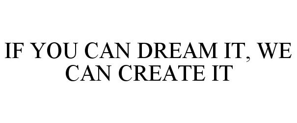  IF YOU CAN DREAM IT, WE CAN CREATE IT