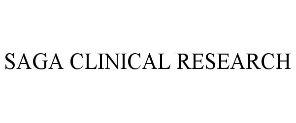 Trademark Logo SAGA CLINICAL RESEARCH