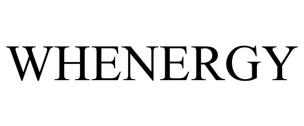 Trademark Logo WHENERGY