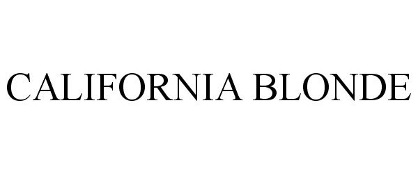 Trademark Logo CALIFORNIA BLONDE