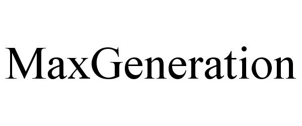 Trademark Logo MAXGENERATION