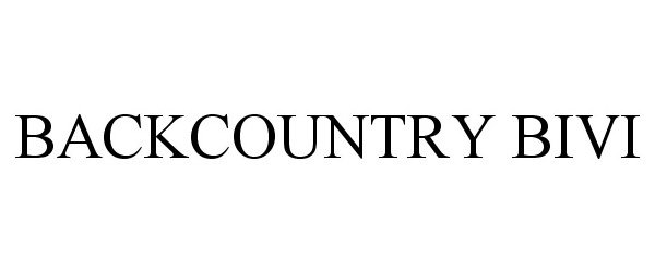 Trademark Logo BACKCOUNTRY BIVY
