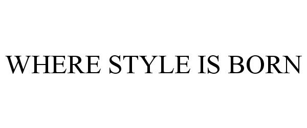  WHERE STYLE IS BORN