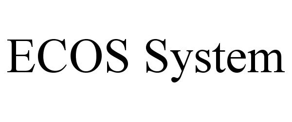 Trademark Logo ECOS SYSTEM