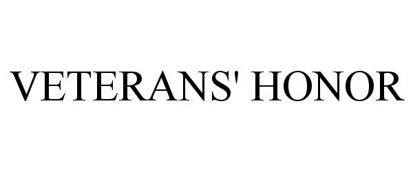 Trademark Logo VETERANS' HONOR