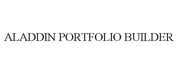 Trademark Logo ALADDIN PORTFOLIO BUILDER