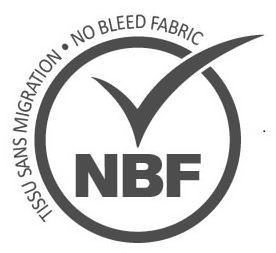 Trademark Logo NBF TISSU SANS MIGRATION · NO BLEED FABRIC