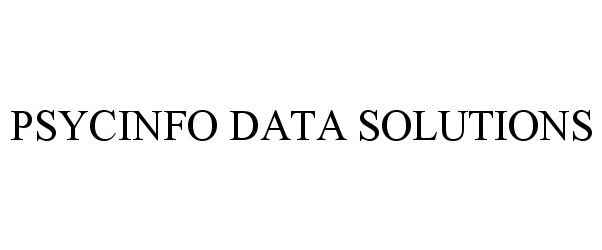  PSYCINFO DATA SOLUTIONS