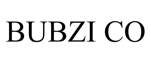 Trademark Logo BUBZI CO