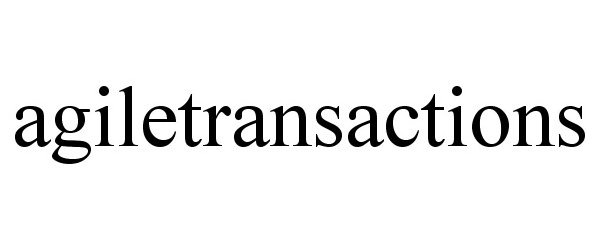 Trademark Logo AGILETRANSACTIONS