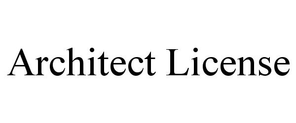 Trademark Logo ARCHITECT LICENSE
