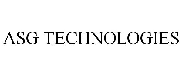 Trademark Logo ASG TECHNOLOGIES