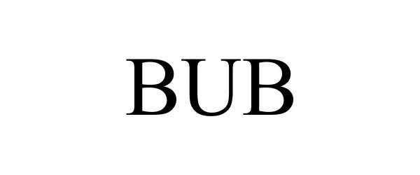 Trademark Logo BUB