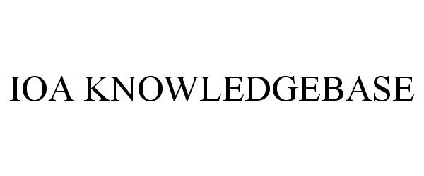  IOA KNOWLEDGE BASE