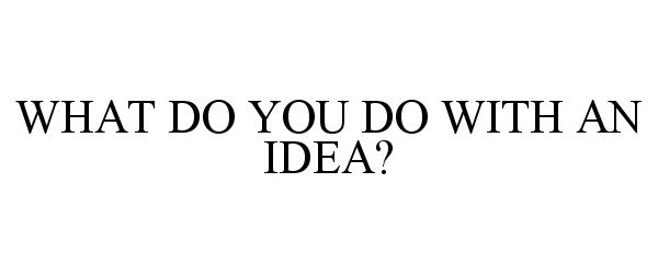  WHAT DO YOU DO WITH AN IDEA?