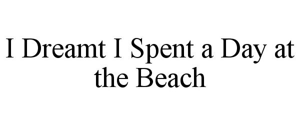  I DREAMT I SPENT A DAY AT THE BEACH