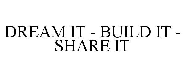  DREAM IT - BUILD IT - SHARE IT