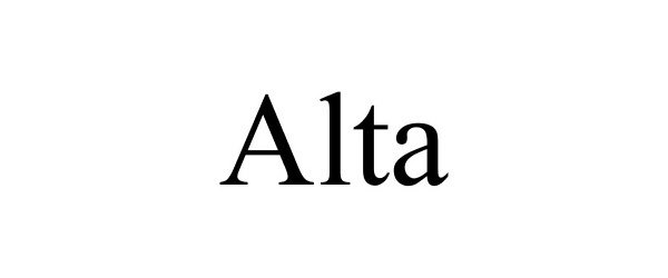 Trademark Logo ALTA