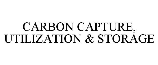  CARBON CAPTURE, UTILIZATION &amp; STORAGE