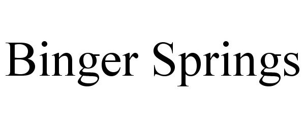 Trademark Logo BINGER SPRINGS