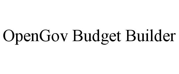 Trademark Logo OPENGOV BUDGET BUILDER