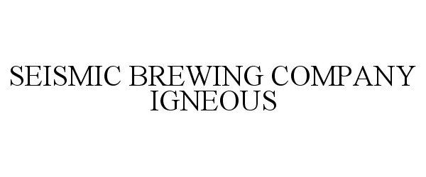  SEISMIC BREWING COMPANY IGNEOUS