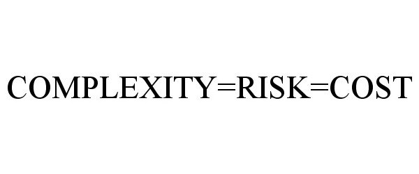 Trademark Logo COMPLEXITY=RISK=COST