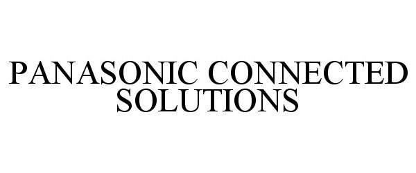 PANASONIC CONNECTED SOLUTIONS