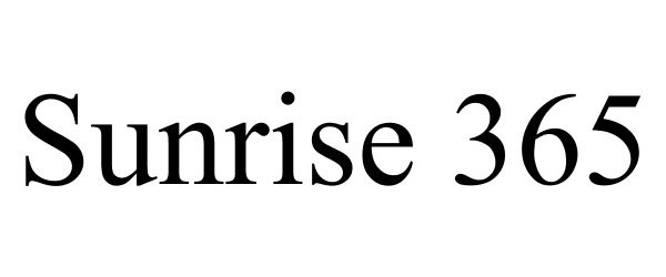 Trademark Logo SUNRISE 365
