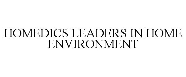 Trademark Logo HOMEDICS LEADERS IN HOME ENVIRONMENT