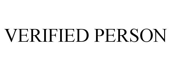 Trademark Logo VERIFIED PERSON