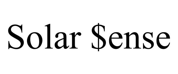 Trademark Logo SOLAR $ENSE
