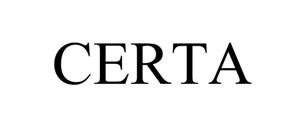 Trademark Logo CERTA