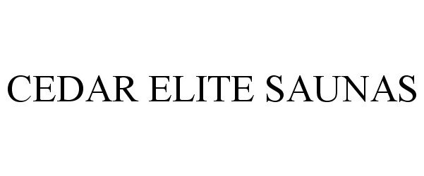 Trademark Logo CEDAR ELITE SAUNAS