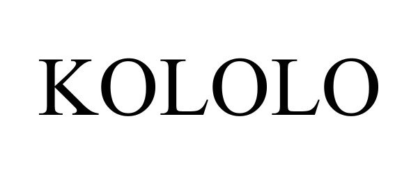 Trademark Logo KOLOLO