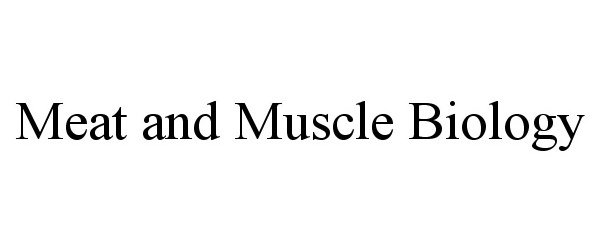 Trademark Logo MEAT AND MUSCLE BIOLOGY