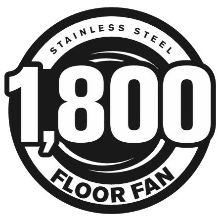 Trademark Logo STAINLESS STEEL 1,800 FLOOR FAN