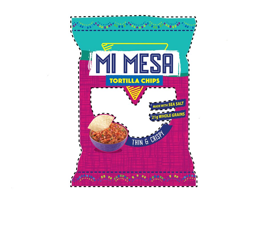  MI MESA TORTILLA CHIPS MADE WITH SEA SALT 21G WHOLE GRAIN THIN &amp; CRISPY