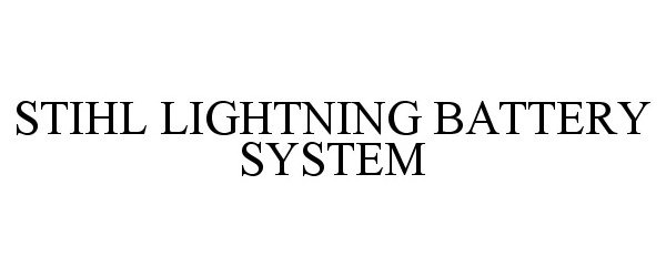  STIHL LIGHTNING BATTERY SYSTEM