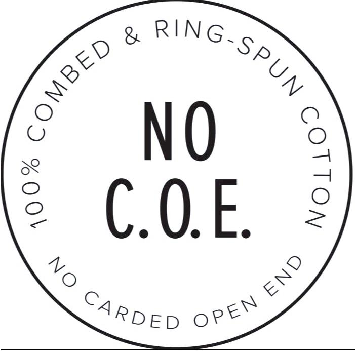  100% COMBED &amp; RING-SPUN COTTON NO C.O.E. NO CARDED OPEN END