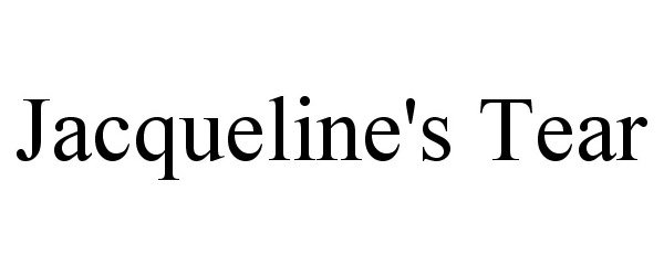 Trademark Logo JACQUELINE'S TEAR